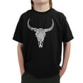 thumbnail image 1 of LA Pop Art Boy's Word Art T-shirt - Texas Skull, 1 of 2