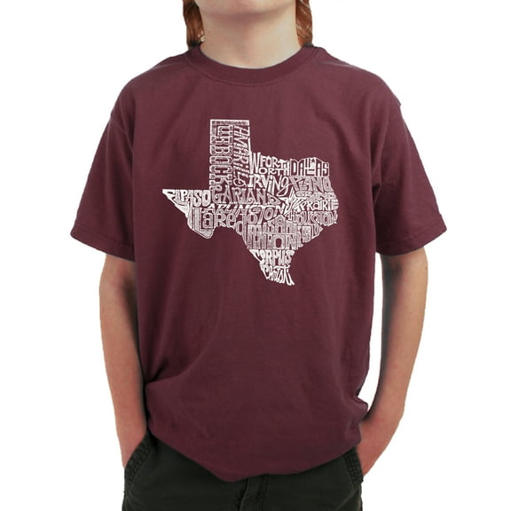 LA Pop Art Boy's Word Art T-shirt - The Great State of Texas