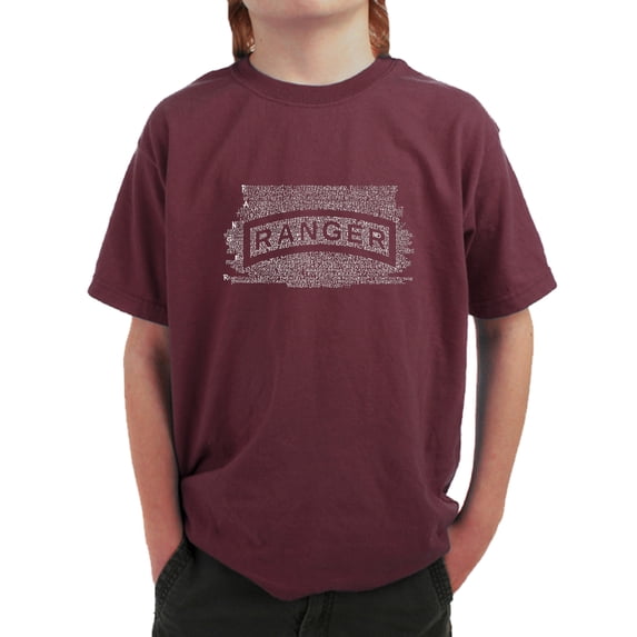 LA Pop Art Boy's Word Art T-shirt - The US Ranger Creed