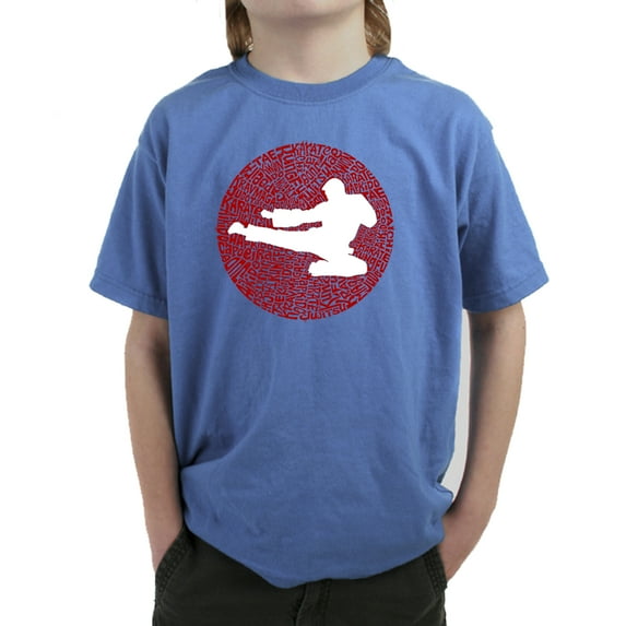 LA Pop Art Boy's Word Art T-shirt - Types of Martial Arts
