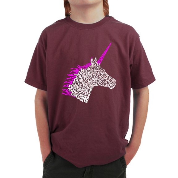 LA Pop Art Boy's Word Art T-shirt - Unicorn