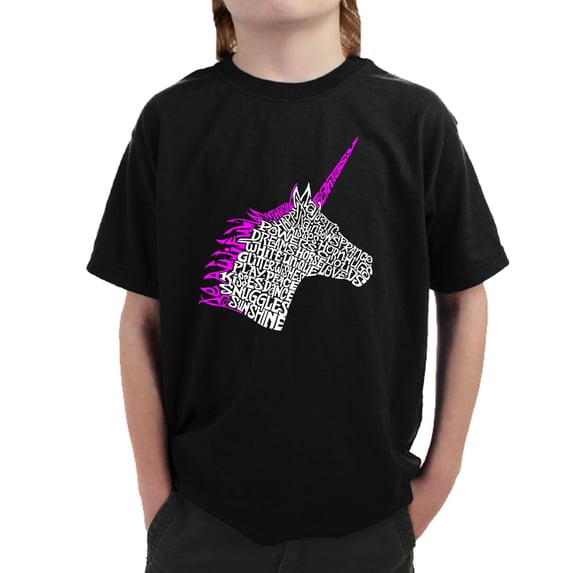 LA Pop Art Boy's Word Art T-shirt - Unicorn