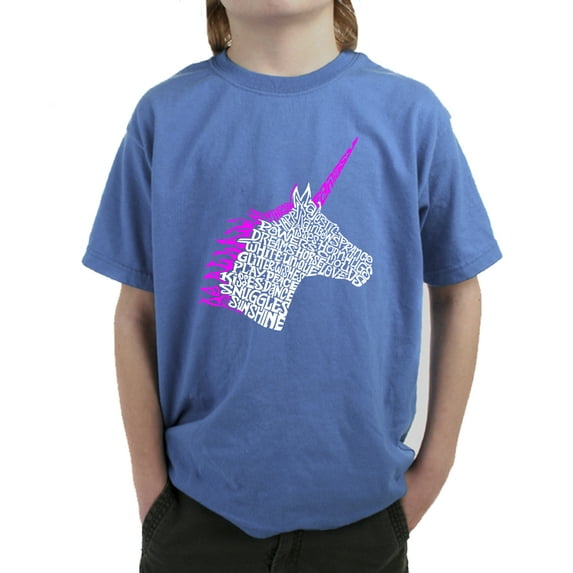 LA Pop Art Boy's Word Art T-shirt - Unicorn