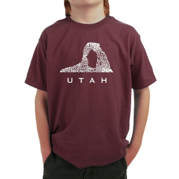 LA Pop Art Boy's Word Art T-shirt - Utah