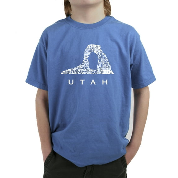 LA Pop Art Boy's Word Art T-shirt - Utah