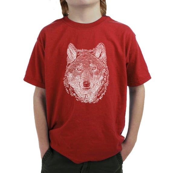 LA Pop Art Boy's Word Art T-shirt - Wolf
