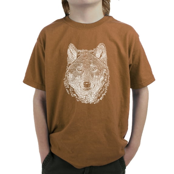 LA Pop Art Boy's Word Art T-shirt - Wolf