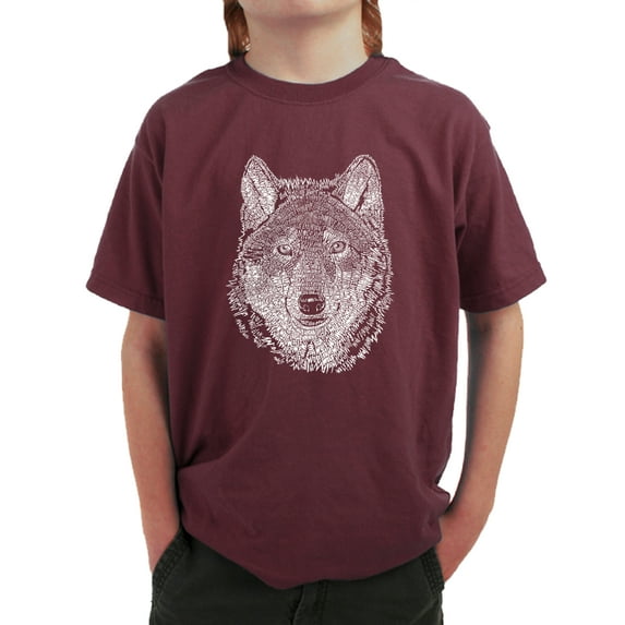 LA Pop Art Boy's Word Art T-shirt - Wolf