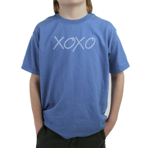 LA Pop Art Boy's Word Art T-shirt - XOXO