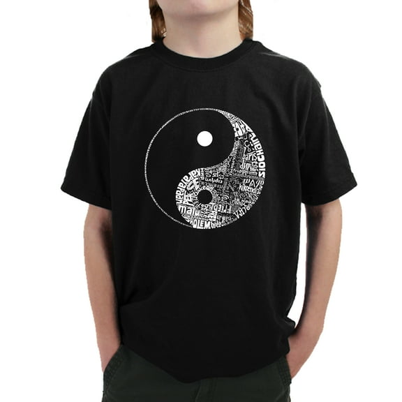 LA Pop Art Boy's Word Art T-shirt - YIN YANG