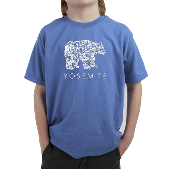 LA Pop Art Boy's Word Art T-shirt - Yosemite Bear