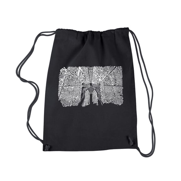 LA Pop Art Drawstring Backpack - Brooklyn Bridge