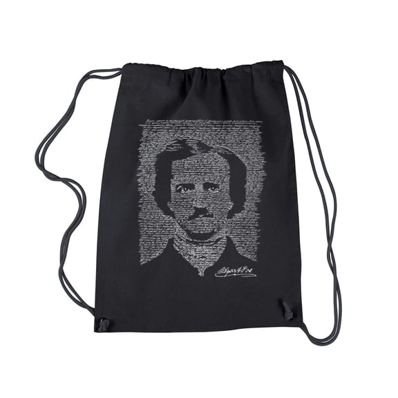 LA Pop Art Drawstring Backpack - EDGAR ALLEN POE - THE RAVEN