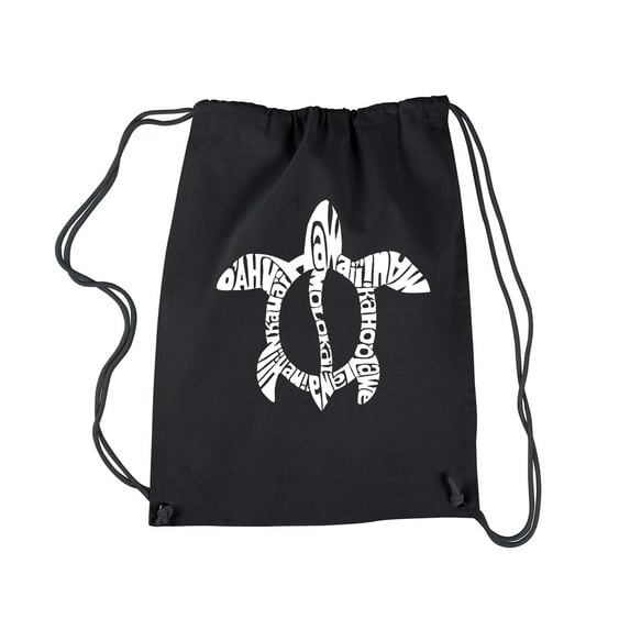LA Pop Art Drawstring Backpack - Honu Turtle - Hawaiian Islands