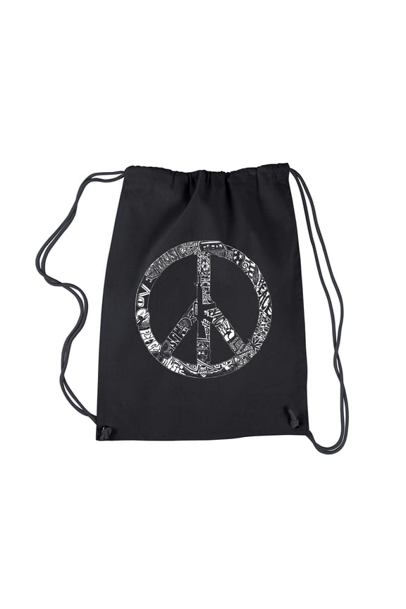 Drawstring Backpack - PEACE, LOVE, & MUSIC