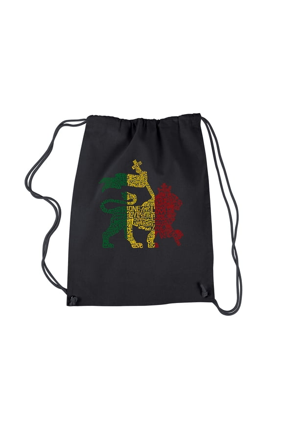Drawstring Backpack - Rasta Lion - One Love