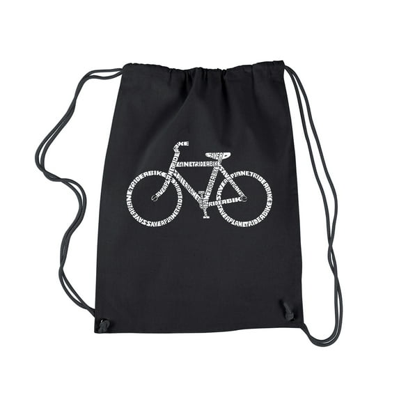 LA Pop Art Drawstring Backpack - SAVE A PLANET, RIDE A BIKE