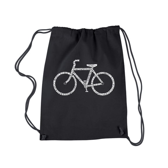 LA Pop Art Drawstring Backpack - SAVE A PLANET, RIDE A BIKE