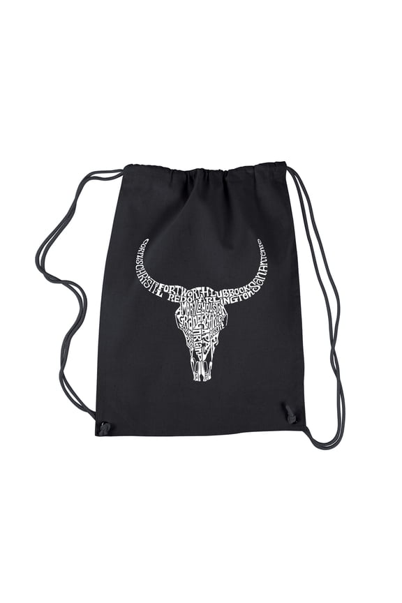 Drawstring Backpack - Texas Skull