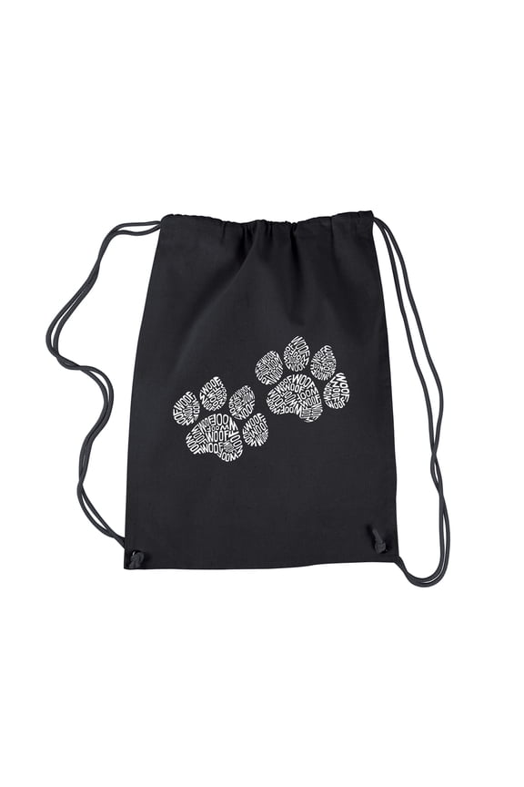 Drawstring Backpack - Woof Paw Prints