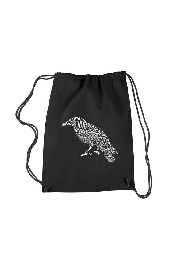 Drawstring Word Art Backpack - Edgar Allen Poe's The Raven