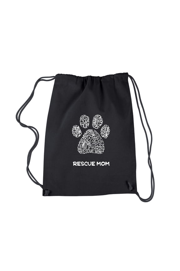 Drawstring Word Art Backpack - Rescue Mom
