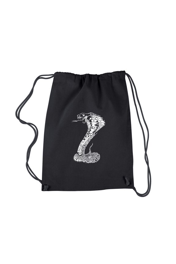 Drawstring Word Art Backpack - Tyles of Snakes