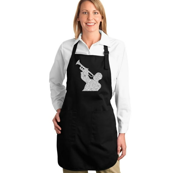 LA Pop Art Full Length Word Art Apron - ALL TIME JAZZ SONGS