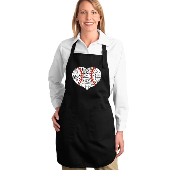 LA Pop Art Full Length Word Art Apron - Baseball Mom