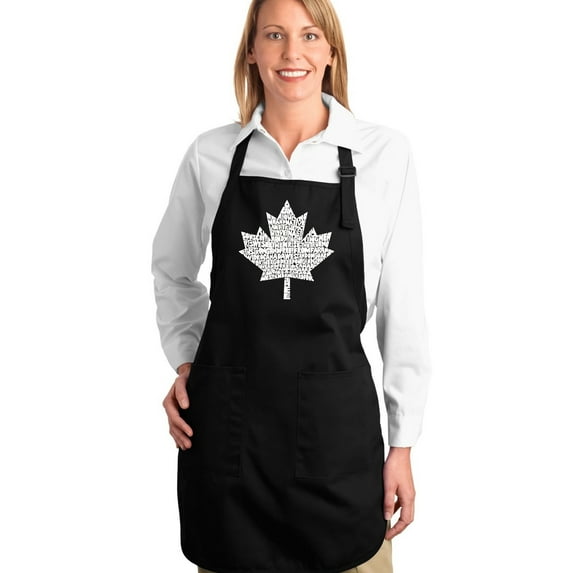 LA Pop Art Full Length Word Art Apron - CANADIAN NATIONAL ANTHEM