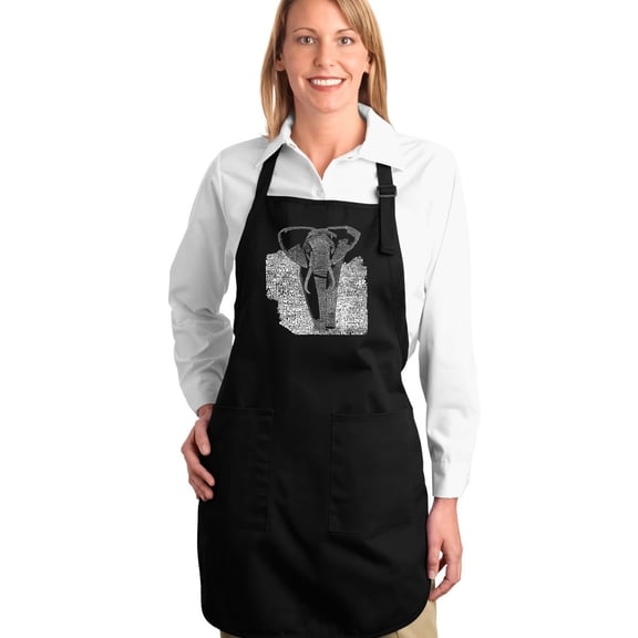 LA Pop Art Full Length Word Art Apron - ELEPHANT