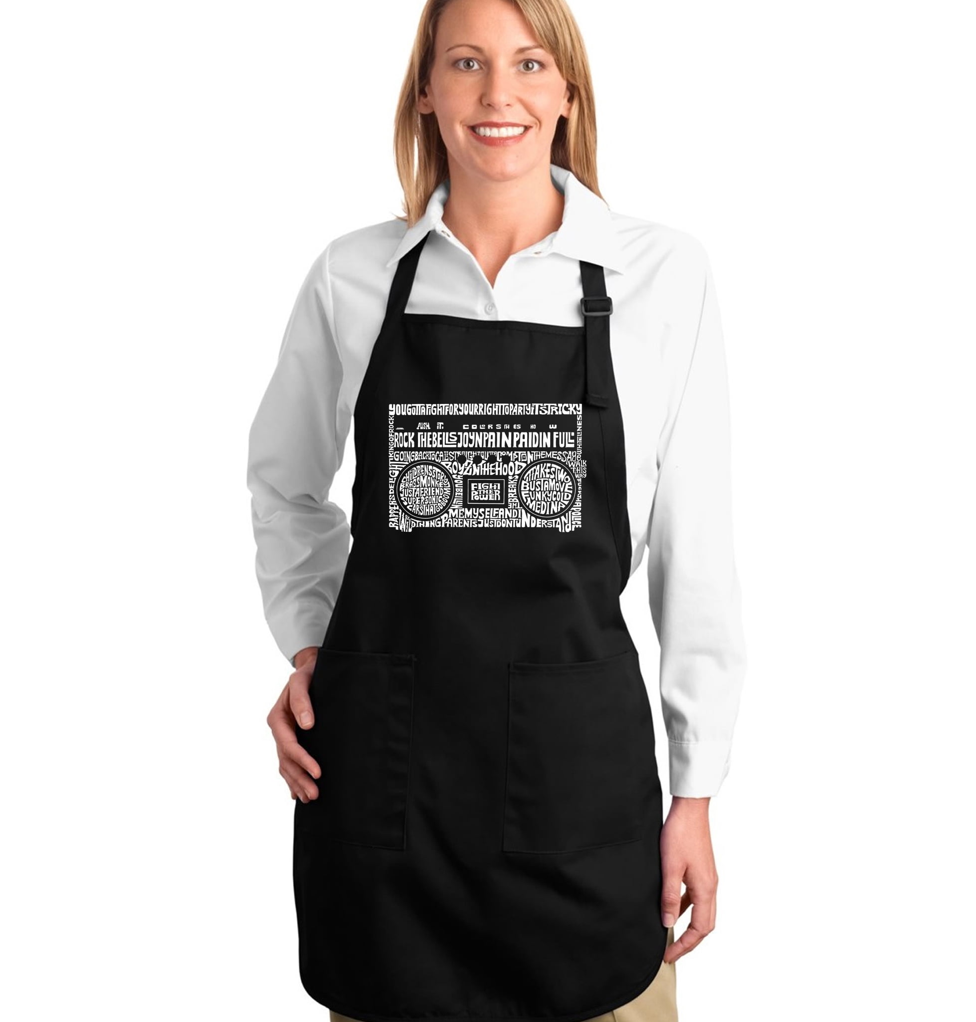 LA Pop Art Full Length Word Art Apron - Greatest Rap Hits of The 1980's ...