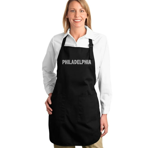 LA Pop Art Full Length Word Art Apron - PHILADELPHIA NEIGHBORHOODS