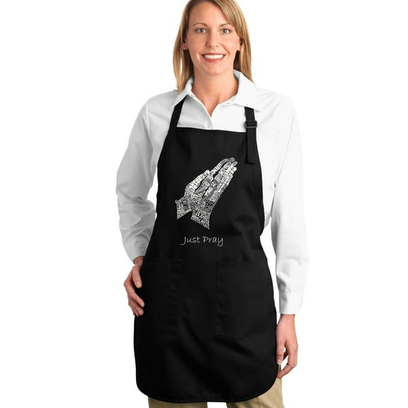 LA Pop Art Full Length Word Art Apron - Prayer Hands