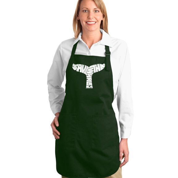 LA Pop Art Full Length Word Art Apron - SAVE THE WHALES