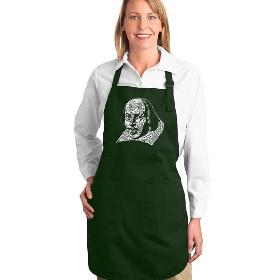 LA Pop Art Full Length Word Art Apron - THE TITLES OF ALL OF WILLIAM SHAKESPEARE'S COMEDIES & TRAGEDIES