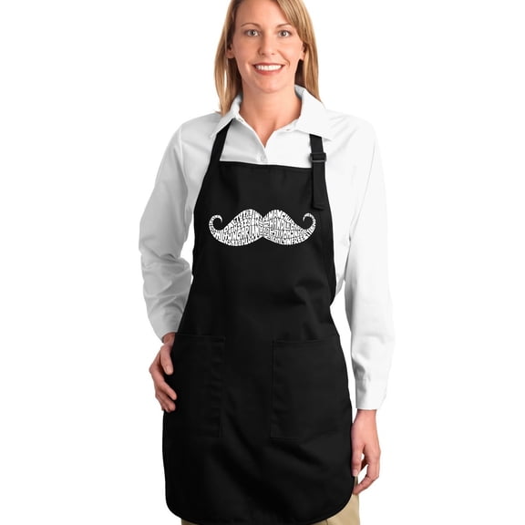 LA Pop Art Full Length Word Art Apron - WAYS TO STYLE A MOUSTACHE
