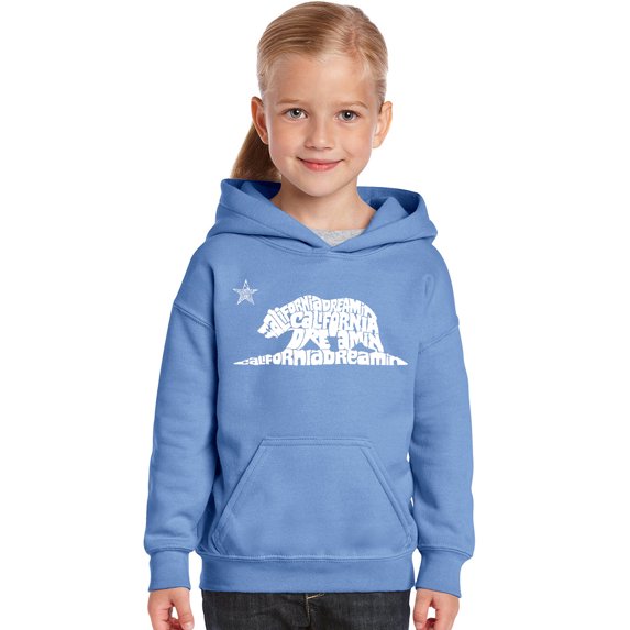 LA Pop Art Girl's Word Art Hooded Sweatshirt - California Dreamin