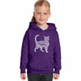 thumbnail image 1 of LA Pop Art Girl's Word Art Hooded Sweatshirt - Cat, 1 of 2