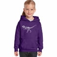 thumbnail image 1 of LA Pop Art Girl's Word Art Hooded Sweatshirt - Dinosaur T-Rex Skeleton, 1 of 2