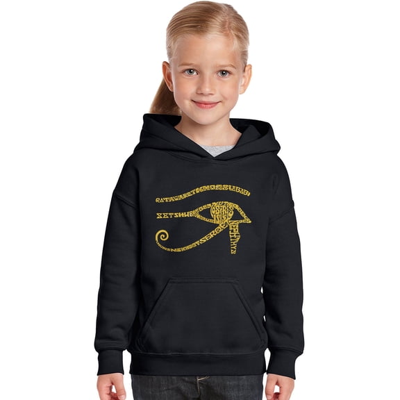 LA Pop Art Girl's Word Art Hooded Sweatshirt - EGYPT