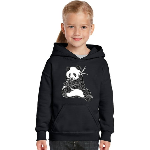 LA Pop Art Girl's Word Art Hooded Sweatshirt - ENDANGERED SPECIES
