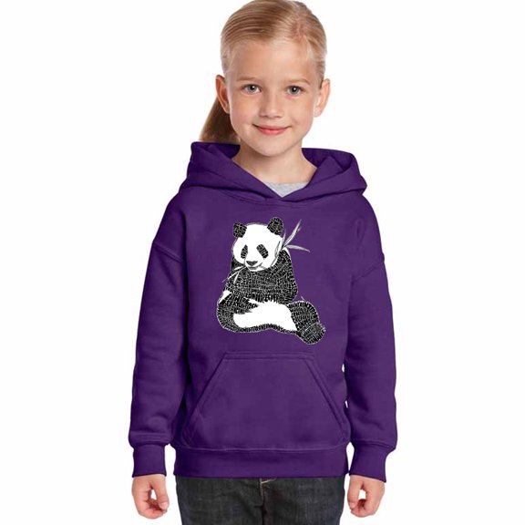 LA Pop Art Girl's Word Art Hooded Sweatshirt - ENDANGERED SPECIES