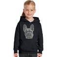 thumbnail image 1 of LA Pop Art Girl's Word Art Hooded Sweatshirt - French Bulldog, 1 of 2