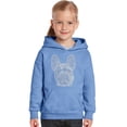 thumbnail image 1 of LA Pop Art Girl's Word Art Hooded Sweatshirt - French Bulldog, 1 of 2