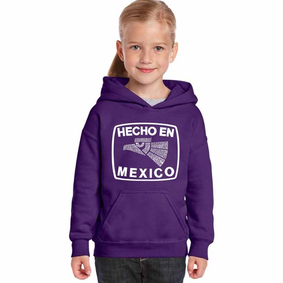 LA Pop Art Girl's Word Art Hooded Sweatshirt - HECHO EN MEXICO