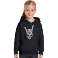 thumbnail image 1 of LA Pop Art Girl's Word Art Hooded Sweatshirt - Heavy Metal Genres, 1 of 2