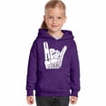 thumbnail image 1 of LA Pop Art Girl's Word Art Hooded Sweatshirt - Heavy Metal, 1 of 2