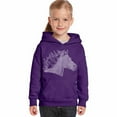 thumbnail image 1 of LA Pop Art Girl's Word Art Hooded Sweatshirt - Horse Mane, 1 of 2