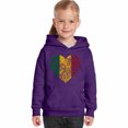 thumbnail image 1 of LA Pop Art Girl's Word Art Hooded Sweatshirt - One Love Heart, 1 of 2